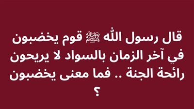 قال رسول الله ﷺ قوم يخضبون في آخر الزمان بالسواد لا يريحون رائحة الجنة .. فما معنى يخضبون ؟