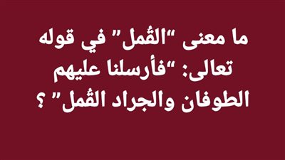 ما معنى القُمل في قوله تعالى: فأرسلنا عليهم الطوفان والجراد القُمل ؟
